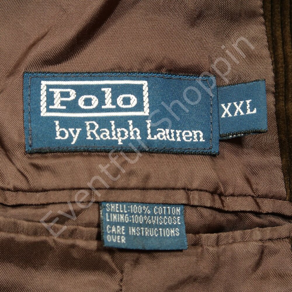 Vintage Polo Ralph Lauren 3/2 1V Wide Whale Corduroy Blazer in Brown Size 2XL - Picture 8 of 9
